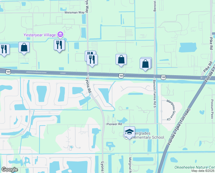 map of restaurants, bars, coffee shops, grocery stores, and more near 8350 Butler Greenwood Drive in Royal Palm Beach