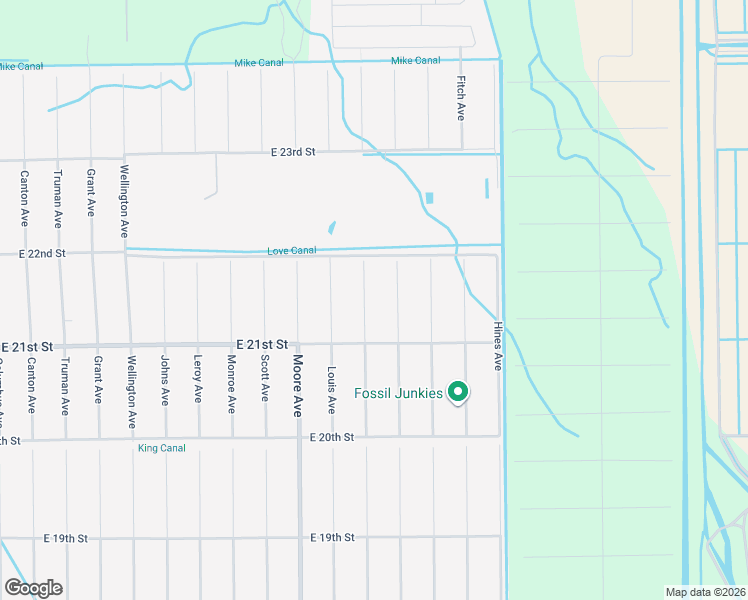 map of restaurants, bars, coffee shops, grocery stores, and more near 2105 Irving Avenue in Alva