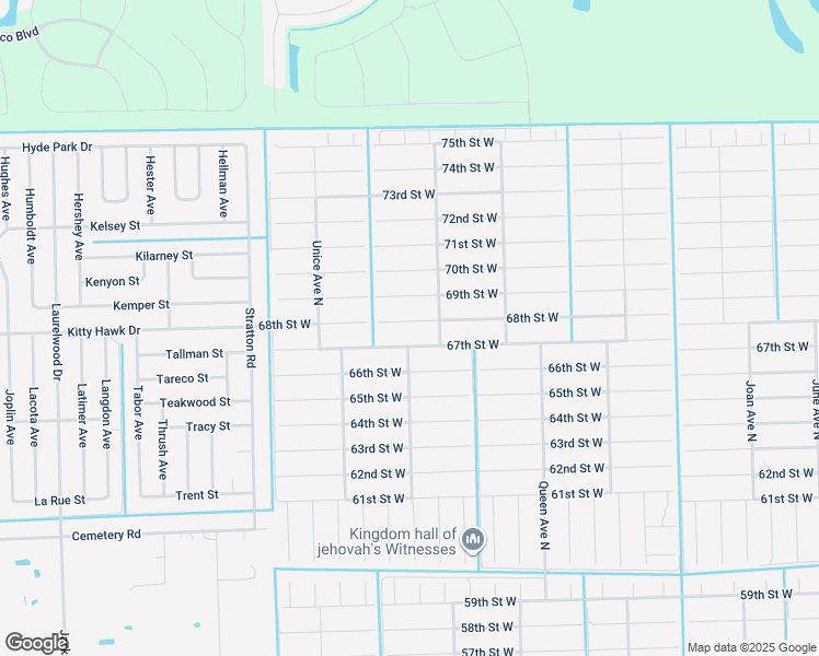 map of restaurants, bars, coffee shops, grocery stores, and more near 3409 68th Street West in Lehigh Acres