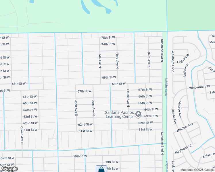 map of restaurants, bars, coffee shops, grocery stores, and more near 2711 68th Street West in Lehigh Acres