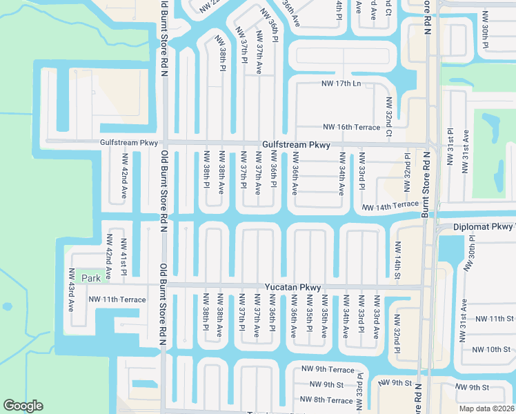 map of restaurants, bars, coffee shops, grocery stores, and more near 3698 Northwest 14th Terrace in Cape Coral