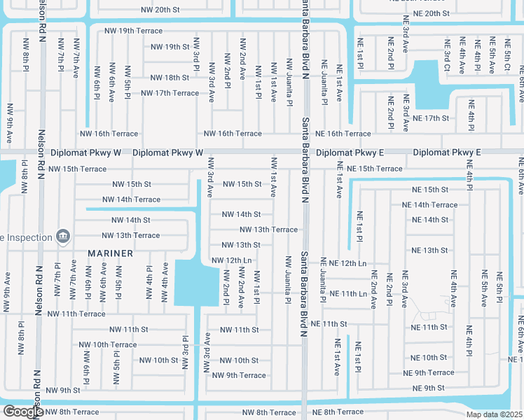 map of restaurants, bars, coffee shops, grocery stores, and more near 113 Northwest 14th Street in Cape Coral
