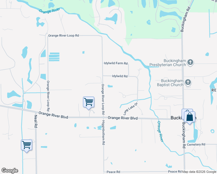 map of restaurants, bars, coffee shops, grocery stores, and more near 4589 Orange River Loop Road in Fort Myers