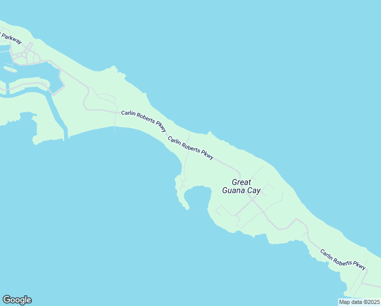 map of restaurants, bars, coffee shops, grocery stores, and more near Carlin Roberts Parkway in Great Guana Cay