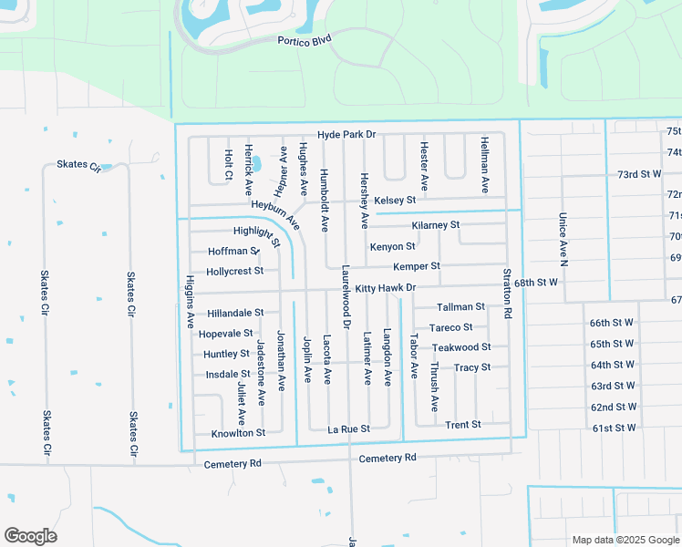 map of restaurants, bars, coffee shops, grocery stores, and more near 3801 Kemper Street in Fort Myers