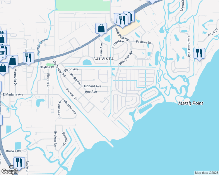 map of restaurants, bars, coffee shops, grocery stores, and more near 1228 Chickasaw Street in North Fort Myers