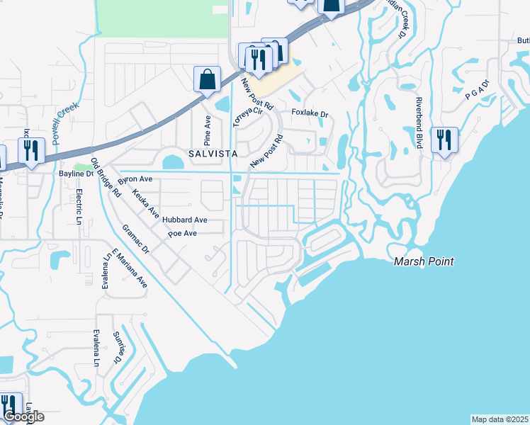 map of restaurants, bars, coffee shops, grocery stores, and more near 14727 Pioneer Place in North Fort Myers