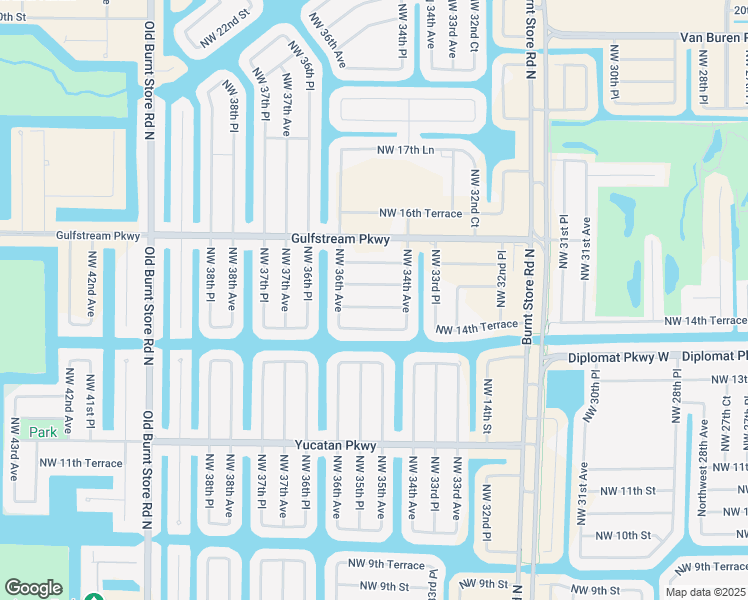 map of restaurants, bars, coffee shops, grocery stores, and more near 3505 Northwest 15th Street in Cape Coral