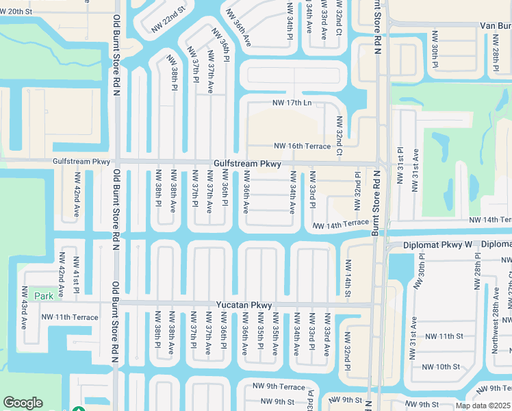 map of restaurants, bars, coffee shops, grocery stores, and more near 3519 Northwest 15th Street in Cape Coral
