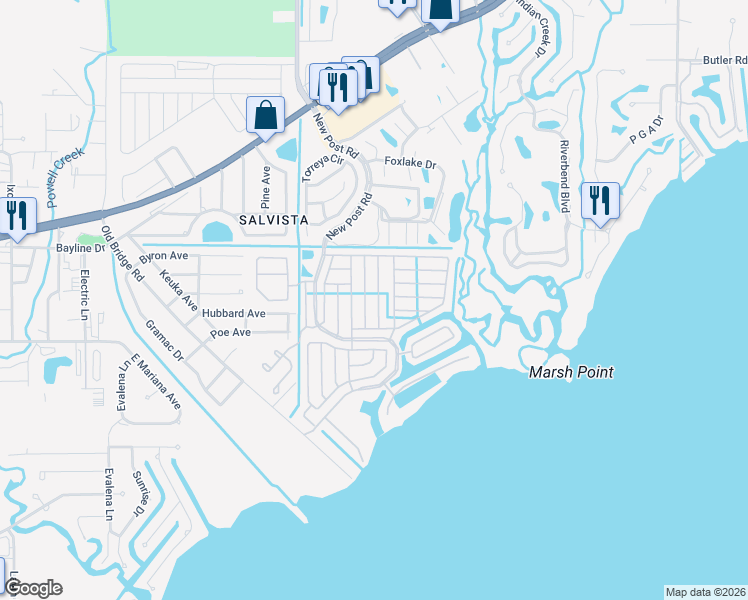 map of restaurants, bars, coffee shops, grocery stores, and more near 14727 Pioneer Place in North Fort Myers