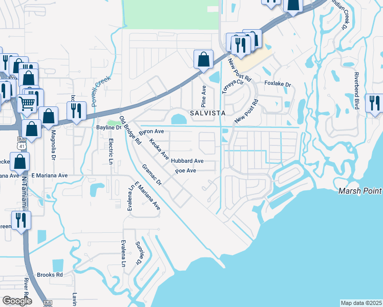 map of restaurants, bars, coffee shops, grocery stores, and more near 14536 Lara Circle in North Fort Myers