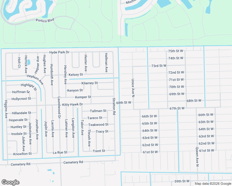 map of restaurants, bars, coffee shops, grocery stores, and more near 6110 Stratton Road in Fort Myers