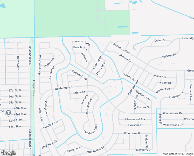 map of restaurants, bars, coffee shops, grocery stores, and more near 1916 Mary Lee Street in Lehigh Acres