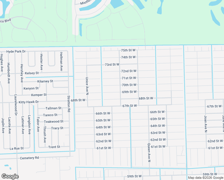 map of restaurants, bars, coffee shops, grocery stores, and more near 3409 70th Street West in Lehigh Acres