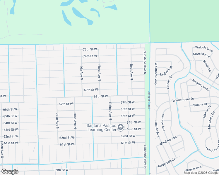 map of restaurants, bars, coffee shops, grocery stores, and more near 2608 69th Street West in Lehigh Acres