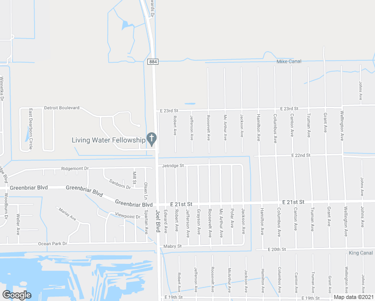 map of restaurants, bars, coffee shops, grocery stores, and more near 2203 Jefferson Avenue in Alva