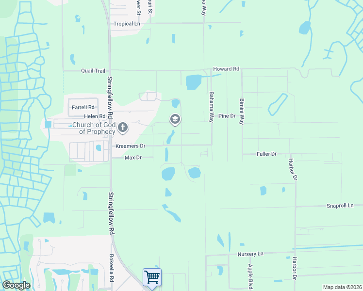 map of restaurants, bars, coffee shops, grocery stores, and more near Florida Way in Bokeelia