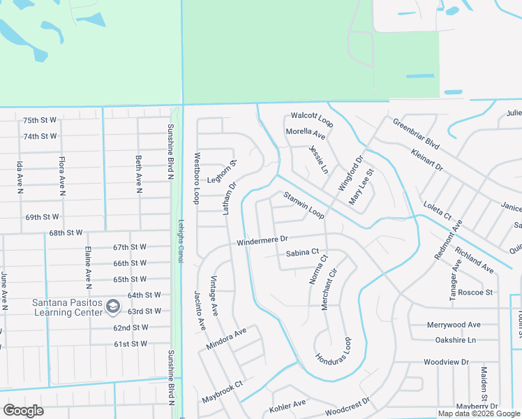 map of restaurants, bars, coffee shops, grocery stores, and more near 673 Stanwin Loop in Lehigh Acres