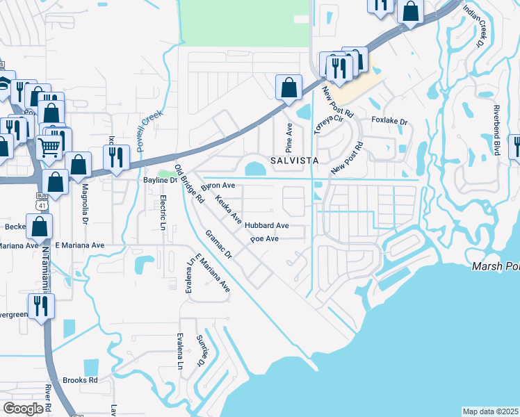 map of restaurants, bars, coffee shops, grocery stores, and more near 277 Lowell Avenue in North Fort Myers