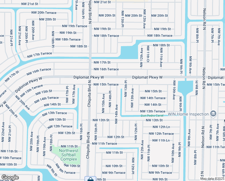 map of restaurants, bars, coffee shops, grocery stores, and more near 1405 Northwest 14th Place in Cape Coral