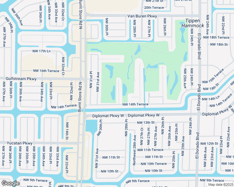 map of restaurants, bars, coffee shops, grocery stores, and more near 1444 Northwest 29th Place in Cape Coral