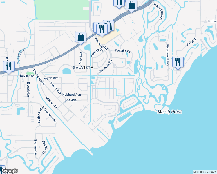 map of restaurants, bars, coffee shops, grocery stores, and more near 14727 Pioneer Place in North Fort Myers