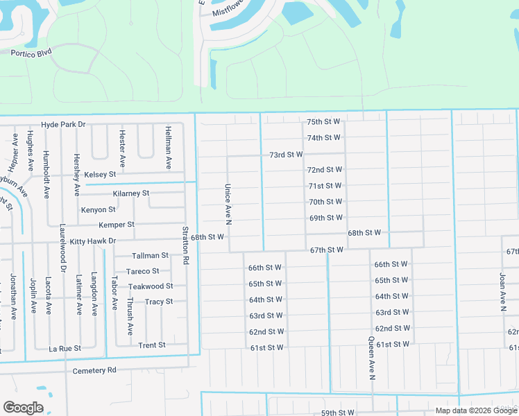 map of restaurants, bars, coffee shops, grocery stores, and more near 3501 70th Street West in Lehigh Acres