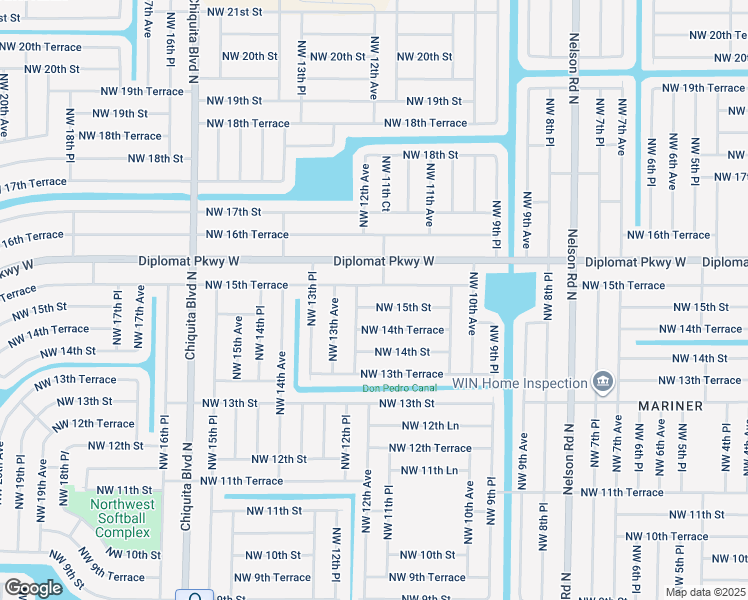 map of restaurants, bars, coffee shops, grocery stores, and more near 1139 Northwest 15th Street in Cape Coral