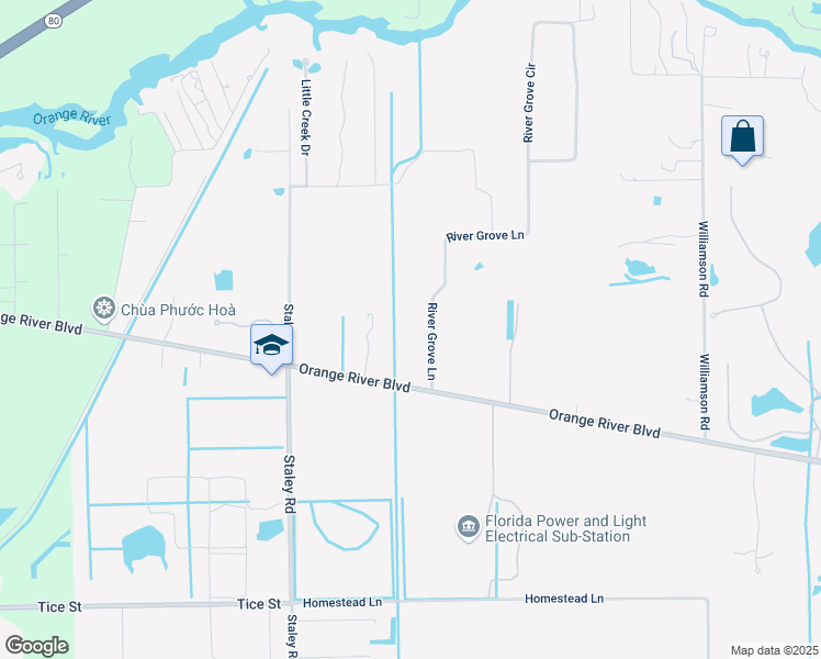 map of restaurants, bars, coffee shops, grocery stores, and more near 4380 River Grove Lane in Fort Myers