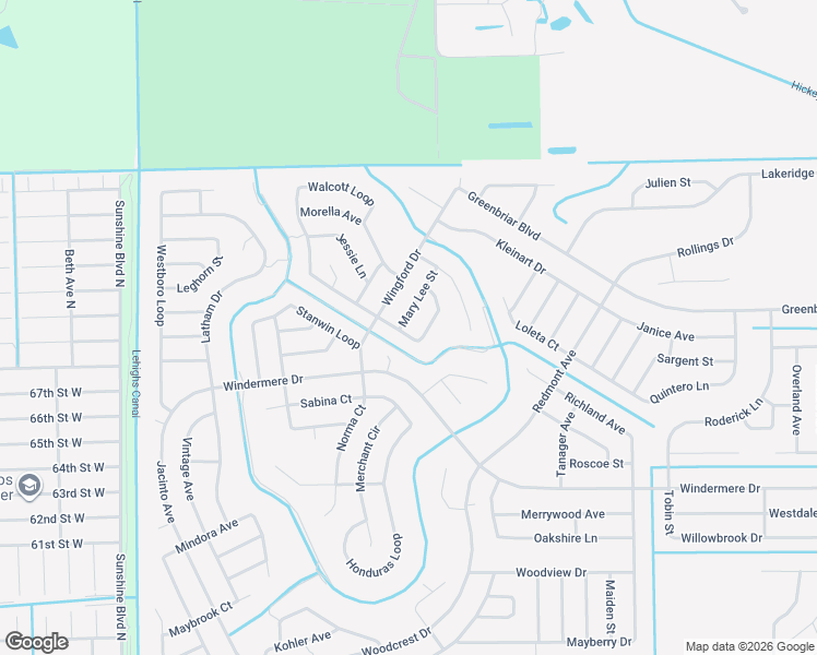 map of restaurants, bars, coffee shops, grocery stores, and more near 1916 Mary Lee Street in Lehigh Acres