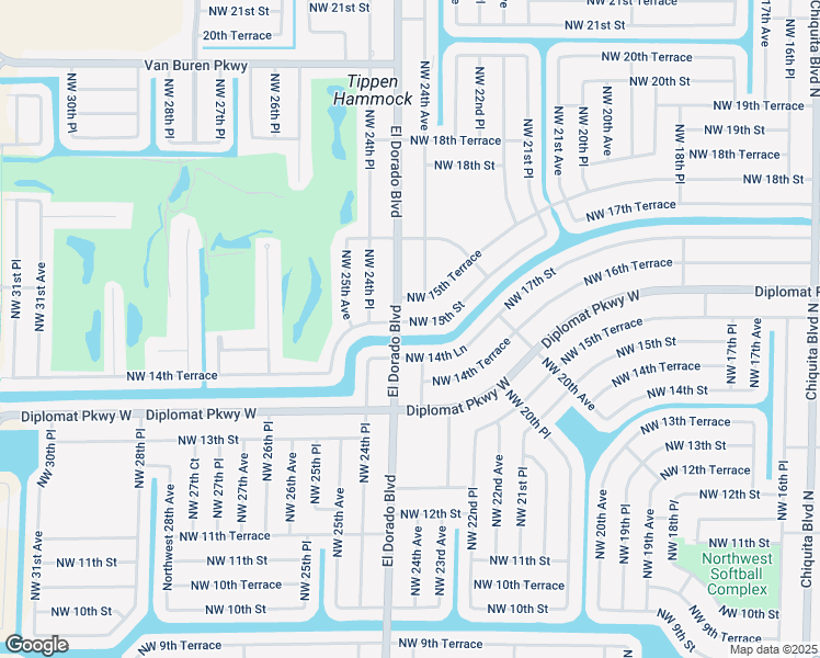 map of restaurants, bars, coffee shops, grocery stores, and more near 2408 Northwest 15th Street in Cape Coral