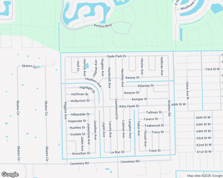 map of restaurants, bars, coffee shops, grocery stores, and more near 6117 Humboldt Avenue in Fort Myers
