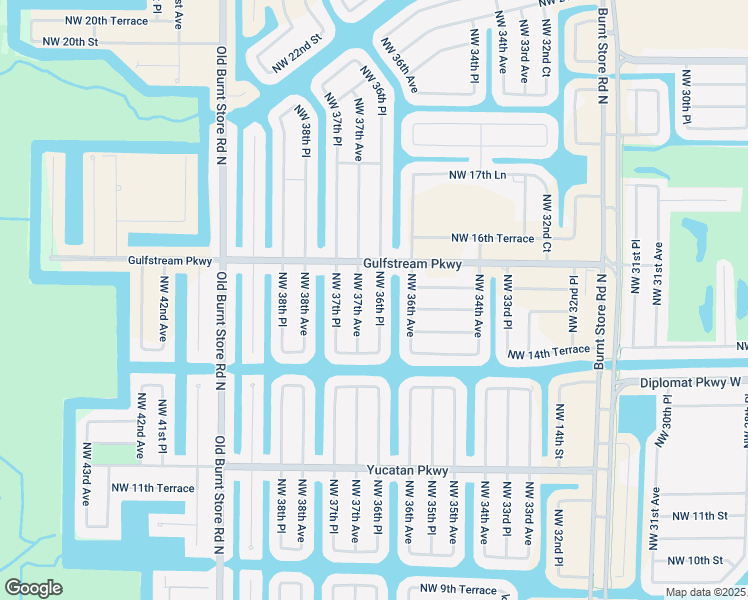 map of restaurants, bars, coffee shops, grocery stores, and more near 1520 Northwest 36th Place in Cape Coral