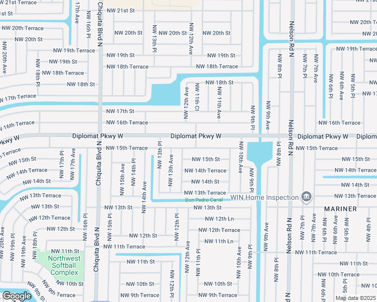 map of restaurants, bars, coffee shops, grocery stores, and more near 1139 Northwest 15th Street in Cape Coral