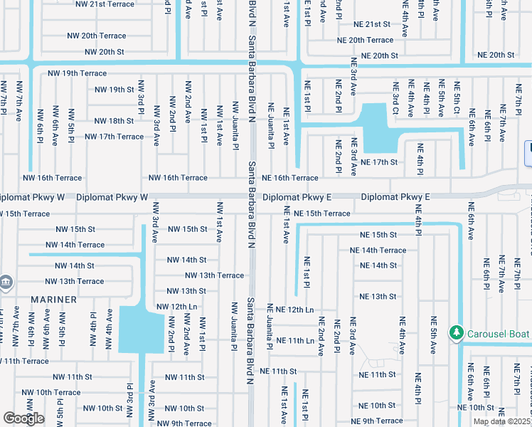 map of restaurants, bars, coffee shops, grocery stores, and more near 8 Northeast 15th Terrace in Cape Coral