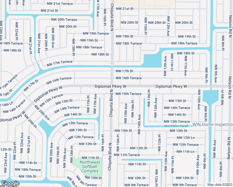 map of restaurants, bars, coffee shops, grocery stores, and more near 1522 Northwest 15th Terrace in Cape Coral