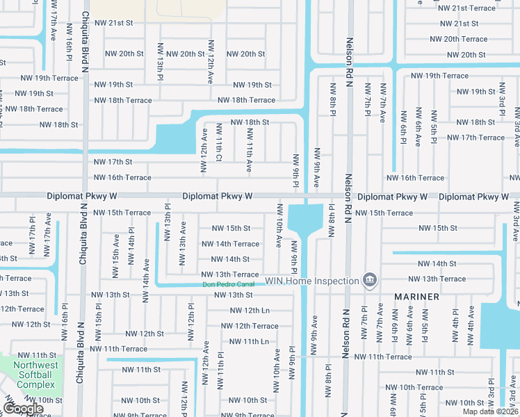 map of restaurants, bars, coffee shops, grocery stores, and more near 1020 Diplomat Parkway West in Cape Coral