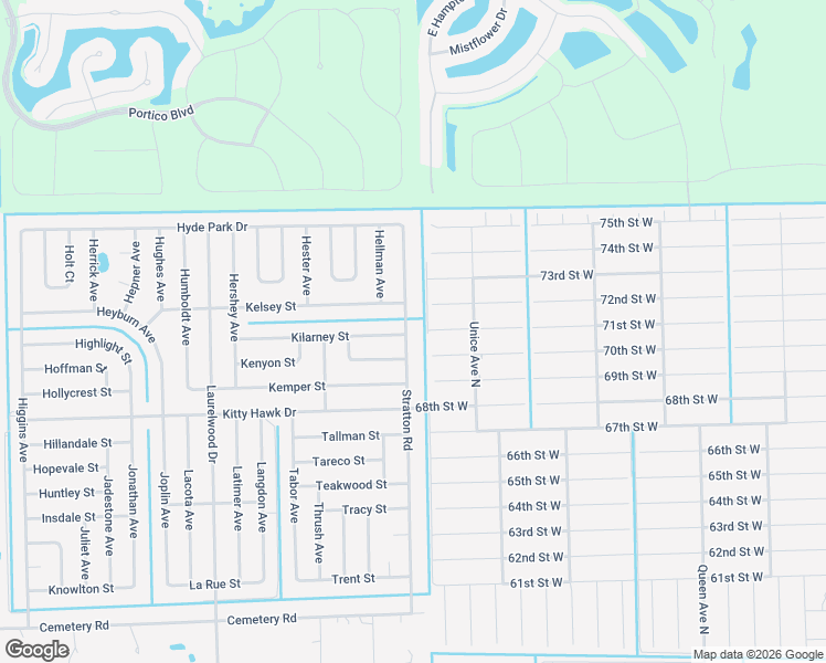 map of restaurants, bars, coffee shops, grocery stores, and more near 6122 Stratton Road in Fort Myers