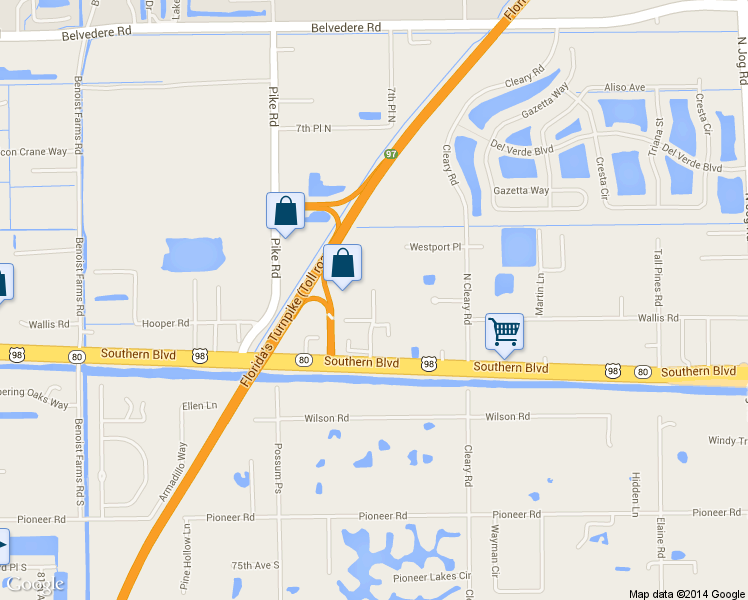 map of restaurants, bars, coffee shops, grocery stores, and more near 300-398 72nd Dr N in West Palm Beach
