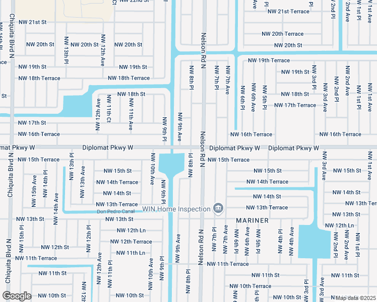 map of restaurants, bars, coffee shops, grocery stores, and more near 814 Diplomat Parkway West in Cape Coral