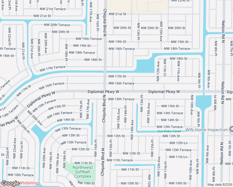 map of restaurants, bars, coffee shops, grocery stores, and more near 1504 Diplomat Parkway West in Cape Coral