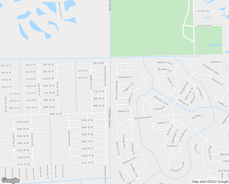 map of restaurants, bars, coffee shops, grocery stores, and more near 1939 Westboro Loop in Lehigh Acres