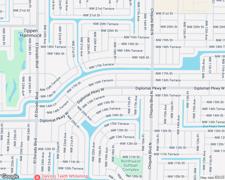 map of restaurants, bars, coffee shops, grocery stores, and more near 1820 Diplomat Parkway West in Cape Coral