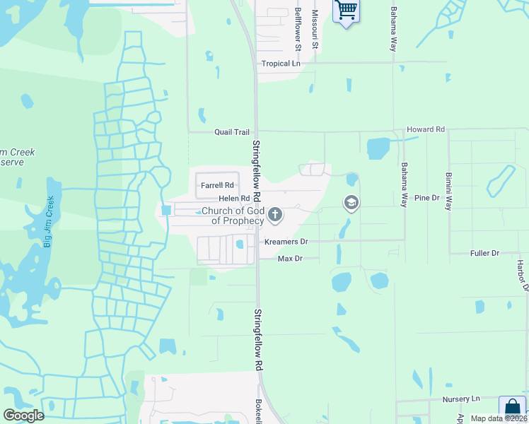 map of restaurants, bars, coffee shops, grocery stores, and more near 15206 Stringfellow Road in Bokeelia