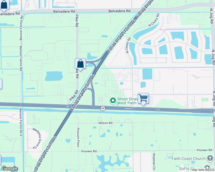 map of restaurants, bars, coffee shops, grocery stores, and more near 300-398 72nd Dr N in West Palm Beach