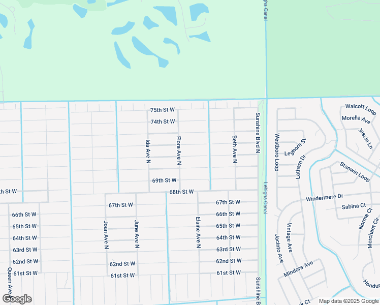 map of restaurants, bars, coffee shops, grocery stores, and more near 2608 71st Street West in Lehigh Acres