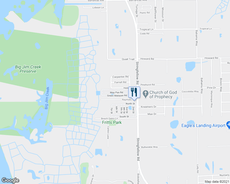 map of restaurants, bars, coffee shops, grocery stores, and more near 7641 May Pan Road in Bokeelia
