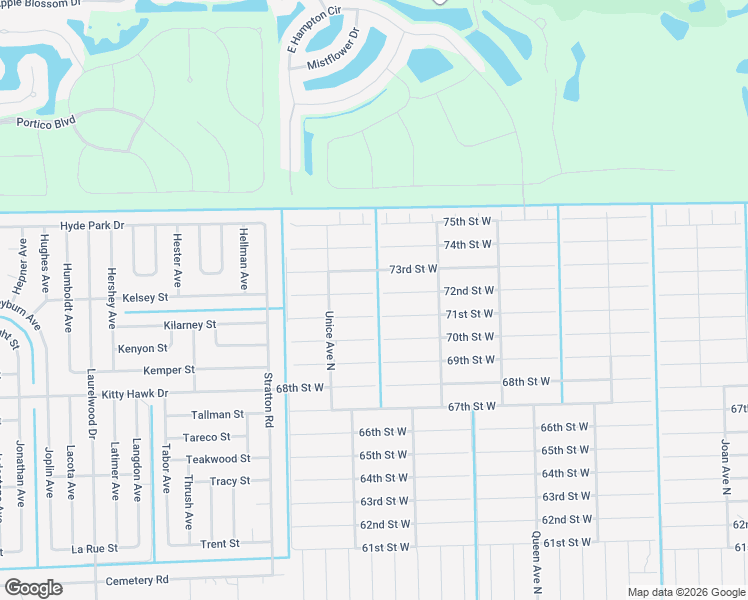 map of restaurants, bars, coffee shops, grocery stores, and more near 3500 71st Street West in Lehigh Acres