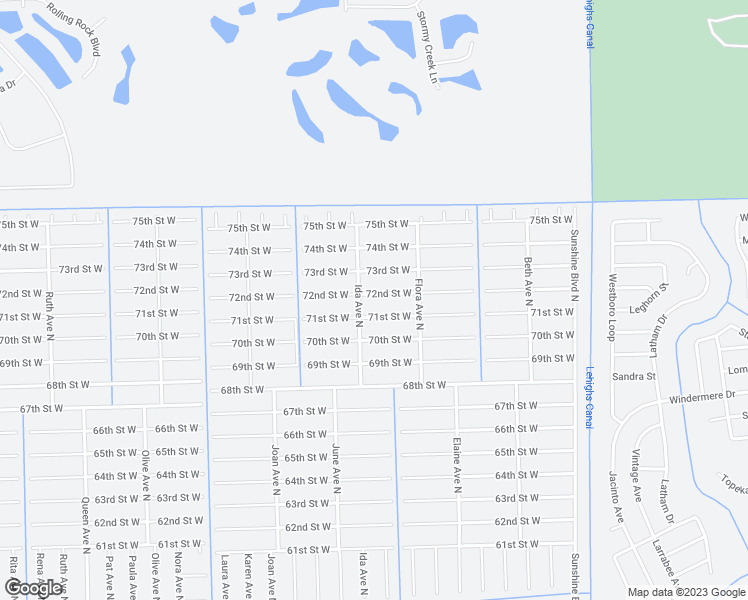 map of restaurants, bars, coffee shops, grocery stores, and more near 2715 72nd Street West in Lehigh Acres