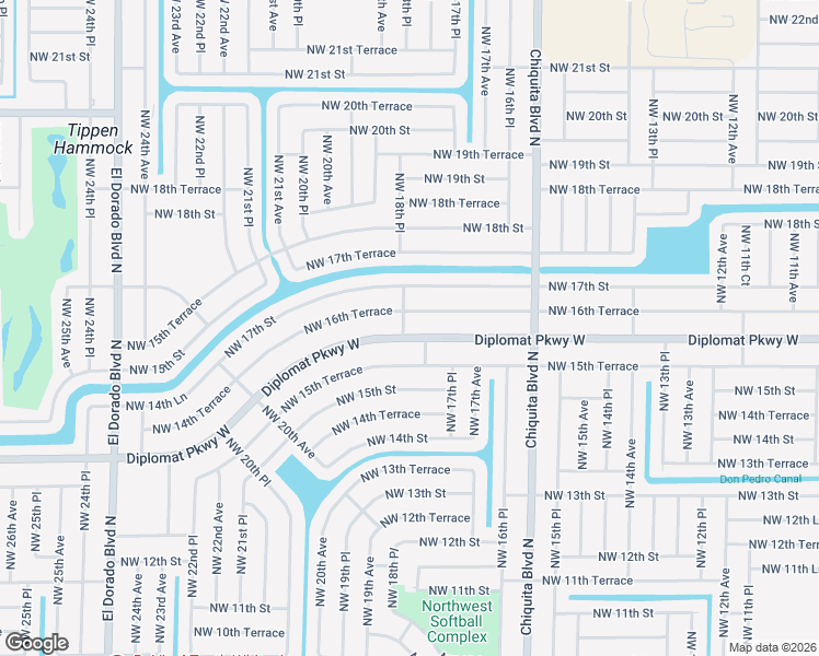 map of restaurants, bars, coffee shops, grocery stores, and more near 1800 Diplomat Parkway West in Cape Coral